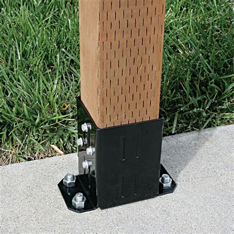 wood post to concrete bracket